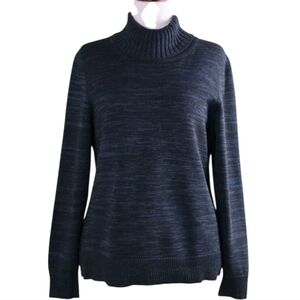 NEW PERUVIAN CONNECTION  Indigo Paxton Pima Cotton Turtleneck Sweater Top Size M